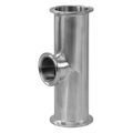 Steel & Obrien 4" x 1" BPE Reducing Short Outlet Clamp End Tee, 316SS SF1 S7RMPS-4X1-PL-316